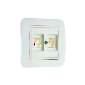 Lillium, fehér, dupla telefon csatlakozóaljzat /2xRJ11