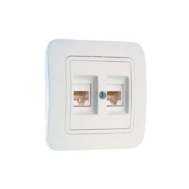  Lillium, fehér, dupla internet/adatátviteli csatlakozóaljzat/2xRJ45/dupla CAT5