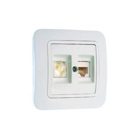   Lillium, fehér, telefon+adatátviteli csatlakozóaljzat /RJ11+RJ45